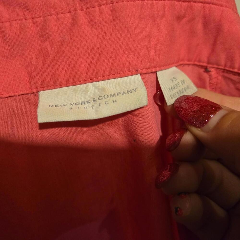 New York & Company Pink Button-Down Shirt Size XS - Picture 5 of 5